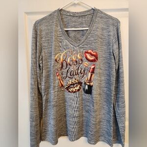 LADIES V- NECK SHIRT, SZ L, NWOT